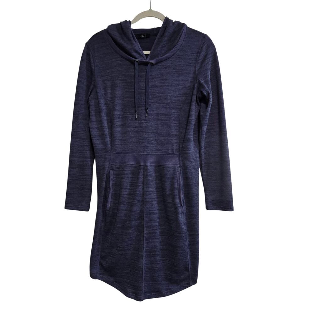 Violet B. Blue Black Space Dye Hoodie Above the Knee Dress Pockets Size NA